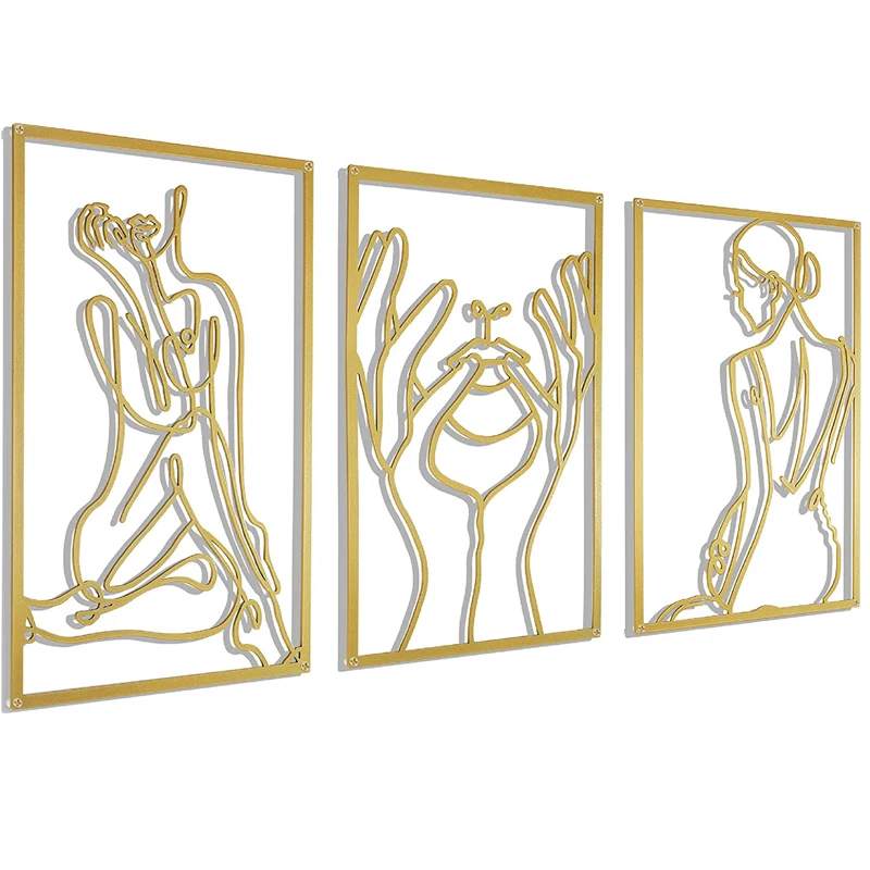 Metal Minimalist Abstract Woman Wall Art Line Drawing Wall Art Decor ...