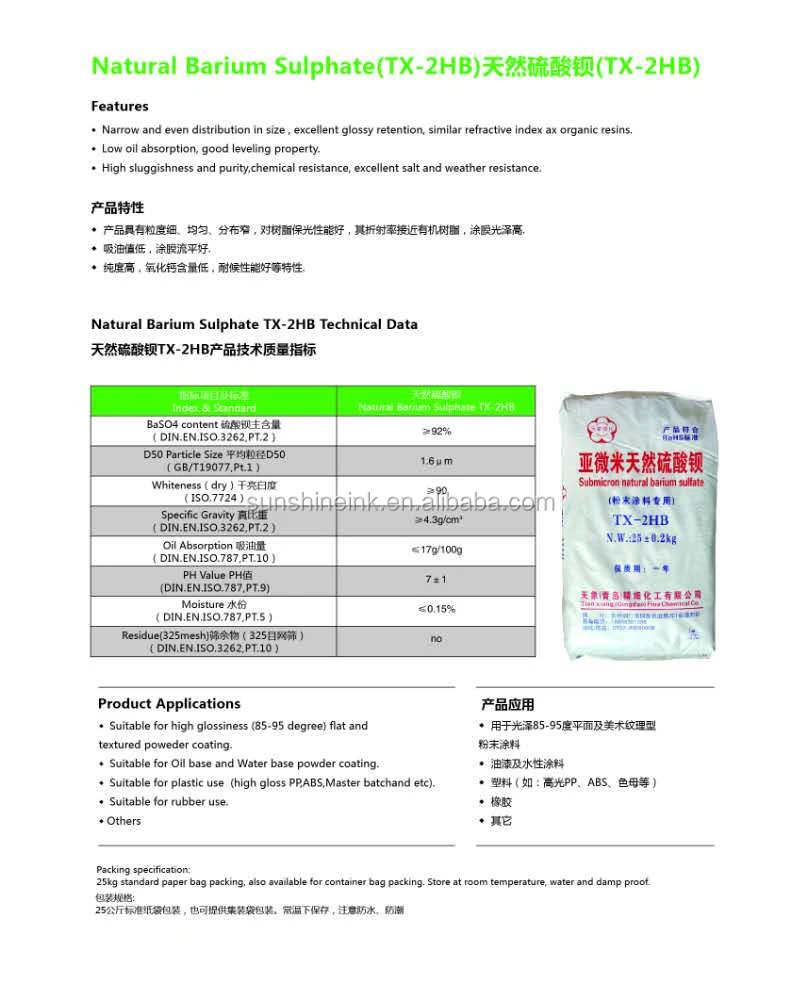 Quality Natural Barium Sulfate (baso4)b l909 For Paint & Powder