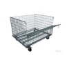 Industrial heavy duty stackable demountable collapsible rigid metal bulk wire mesh storage pallet containers with lid