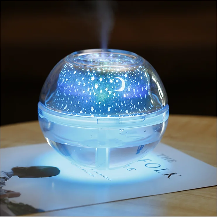 Romantic Creative Home Residential Crystal Humidifier USB Projection RGB Night Lamp