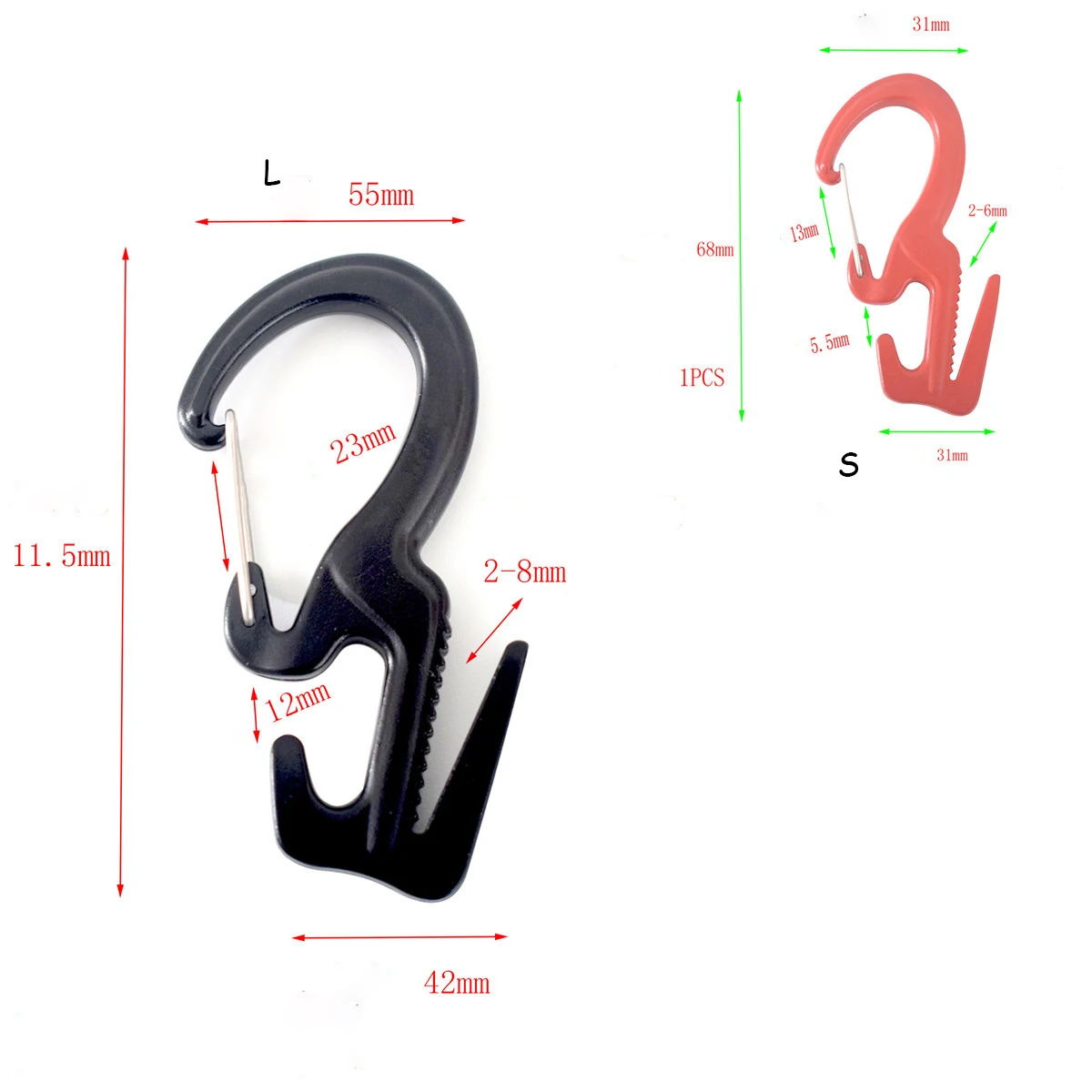 Lock Hook Tightening Mechanism Clip Figure 9 Alloy Fixture Carabiner ...