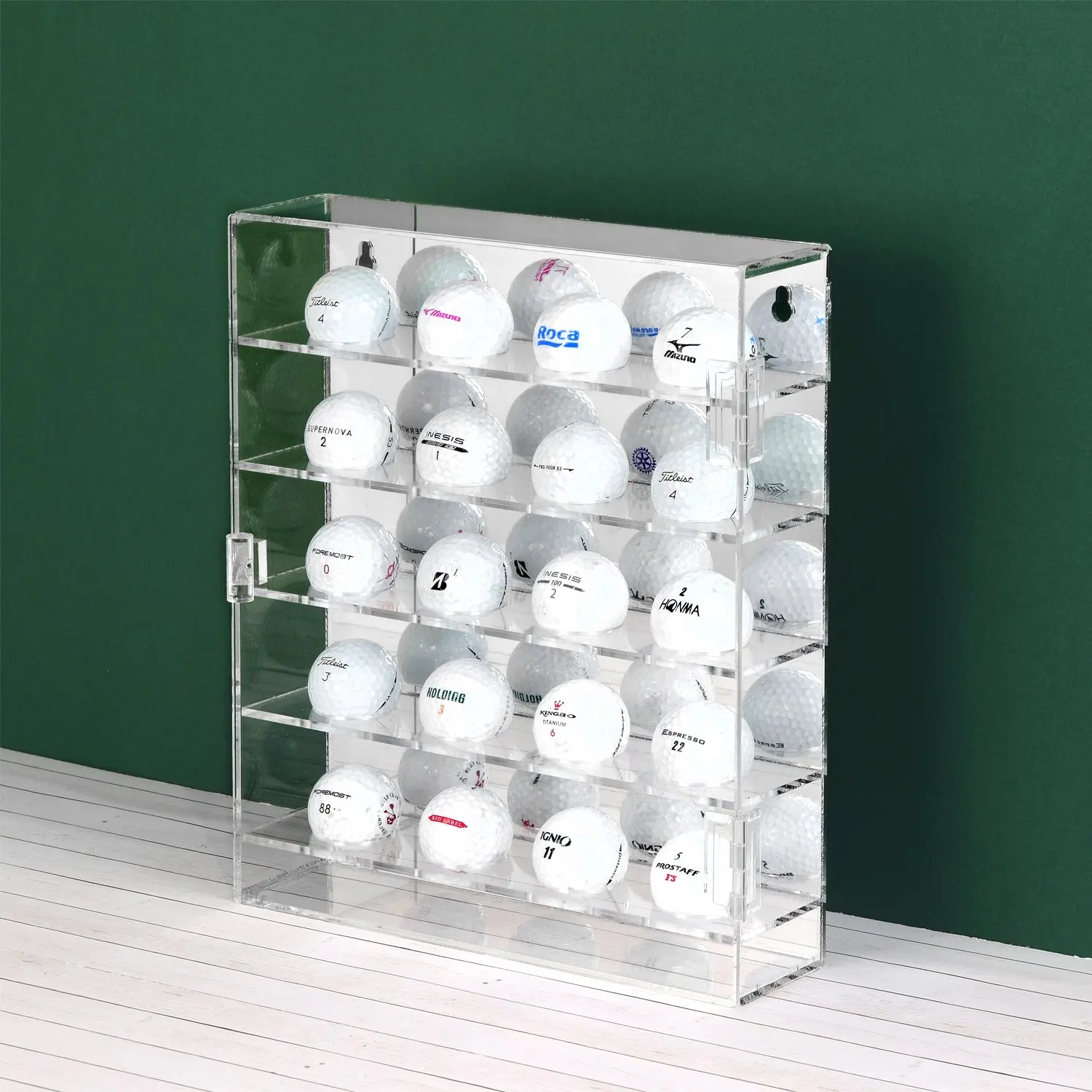 Acrylic Mountable Golf Balls Display Perspex Golf Ball Wall