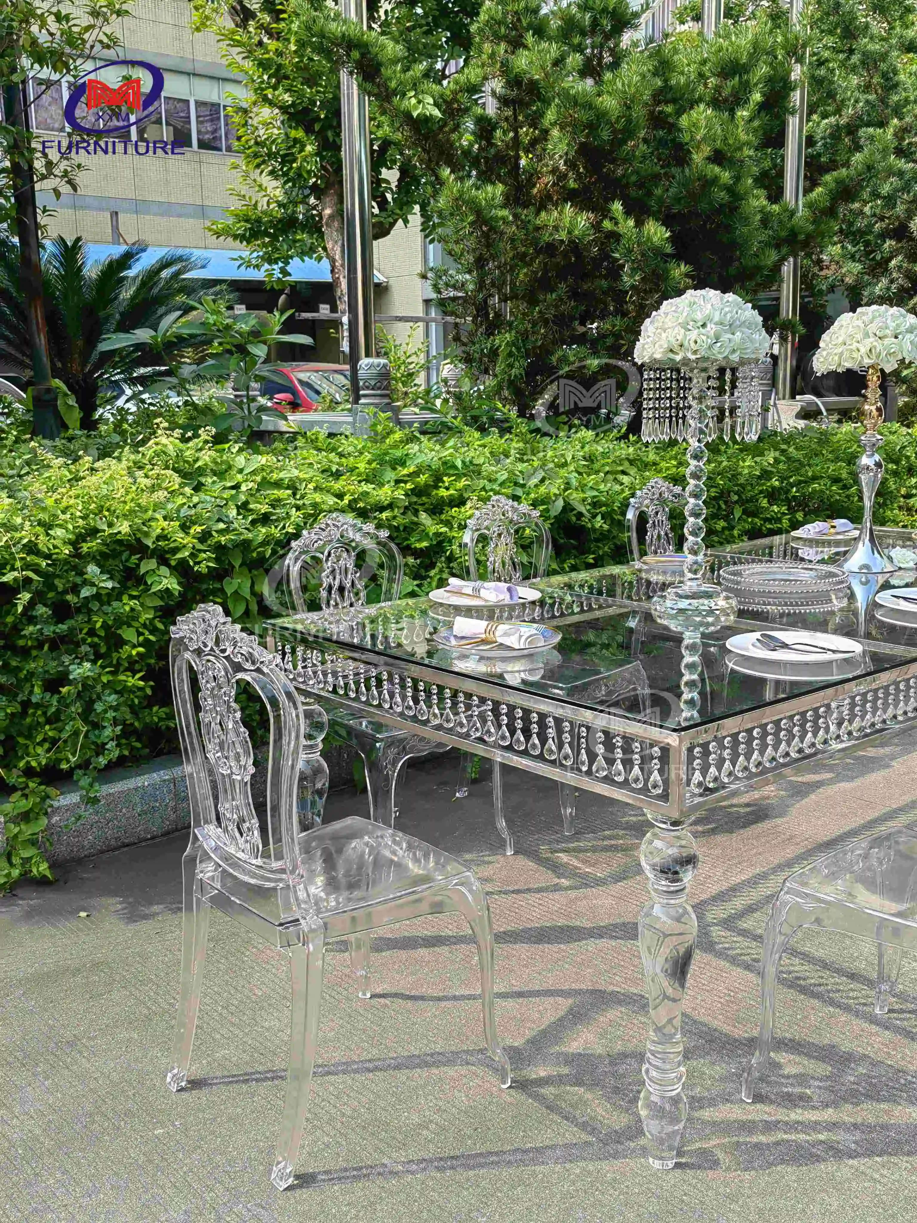 Dining Table Outdoor Fashion Clear Acrylic Accent Table And Chair
