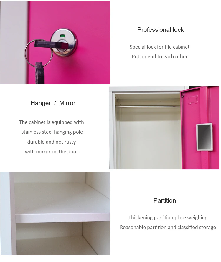 Best Selling Designs Bedroom Furniture Storage 3 Door Steel