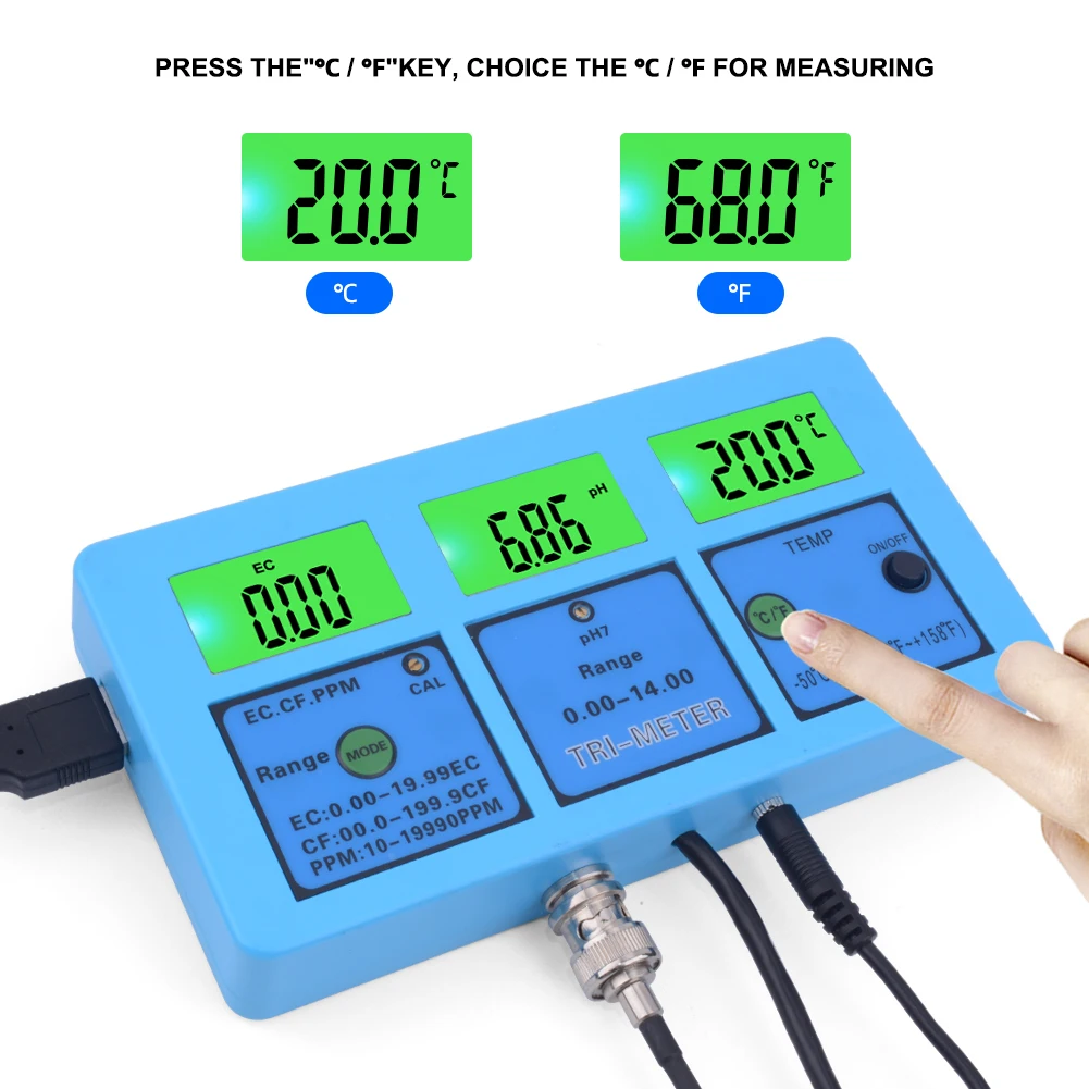 2017professional 5 In 1 Water Testing Meter Multiparameter Water Quality Analysis Device Water