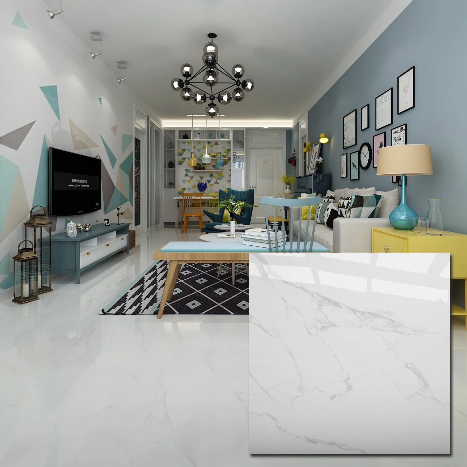 Baldosa De Cerámica 60x60 Blanca,Las Mejores Baldosas De Cocina,Precio