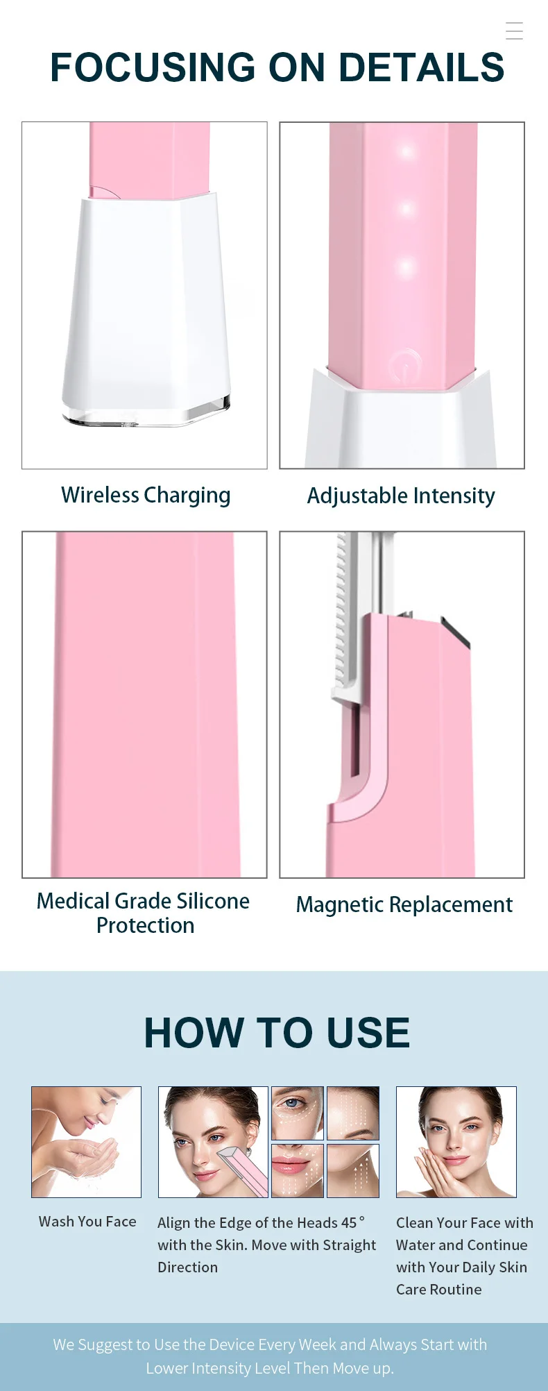  Wireless Charging dermaplaning and hair remover tool dermaplane skincare