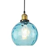 High quality modern clothing shop kitchen decorative blue glass globe 220 volt led pendant light