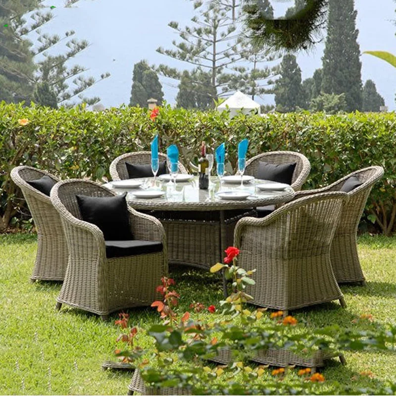 New Design European Outdoor Garden High-grade Table Rattan Table And