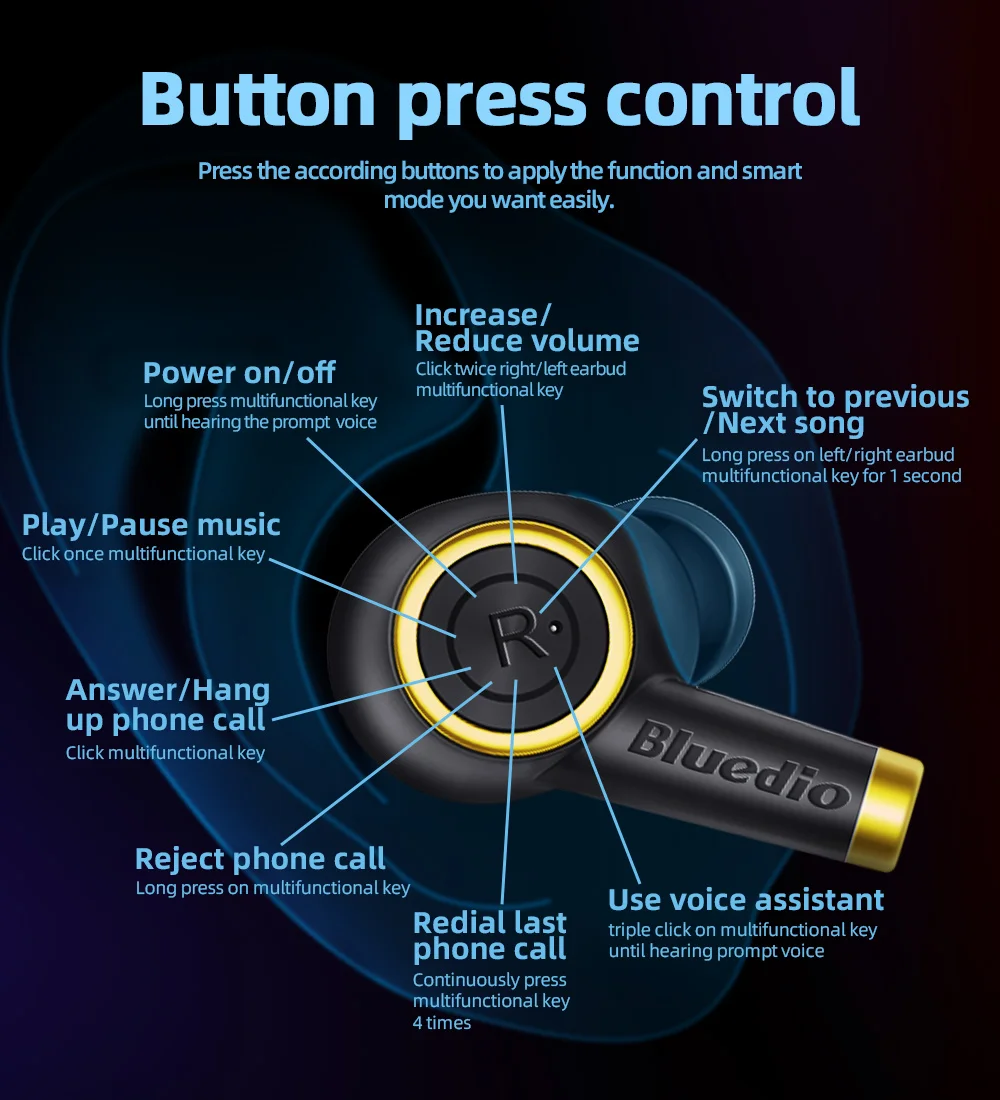 bluedio particle wireless bluetooth earbuds