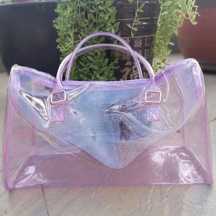 Wholesale Clear Pvc Travel Weekender Laser Wholesale Womens Holographic ...