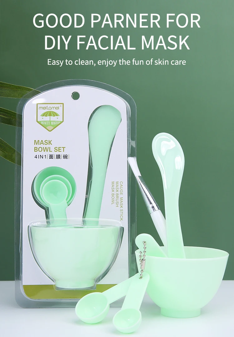 Plastic Cosmetic Silicone Face Mask Bowl And Brush Diy Facial Mixing