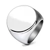 Personality Unisex Gold and Silver Private Custom Laser Logo Ring Stainless Steel Blank Round Ring