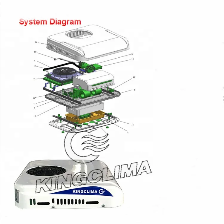 12 Volt Battery Driven Roof Top Air Conditioner For Trailer Cab/trailer