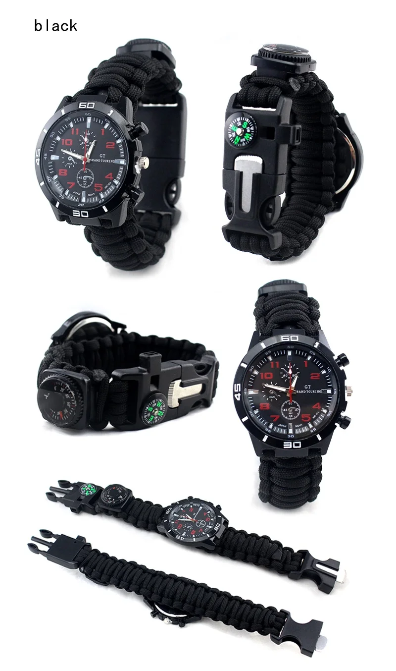Small Gift Camping Gadget Paracord Bottle Handle Watch,Outdoor Sports
