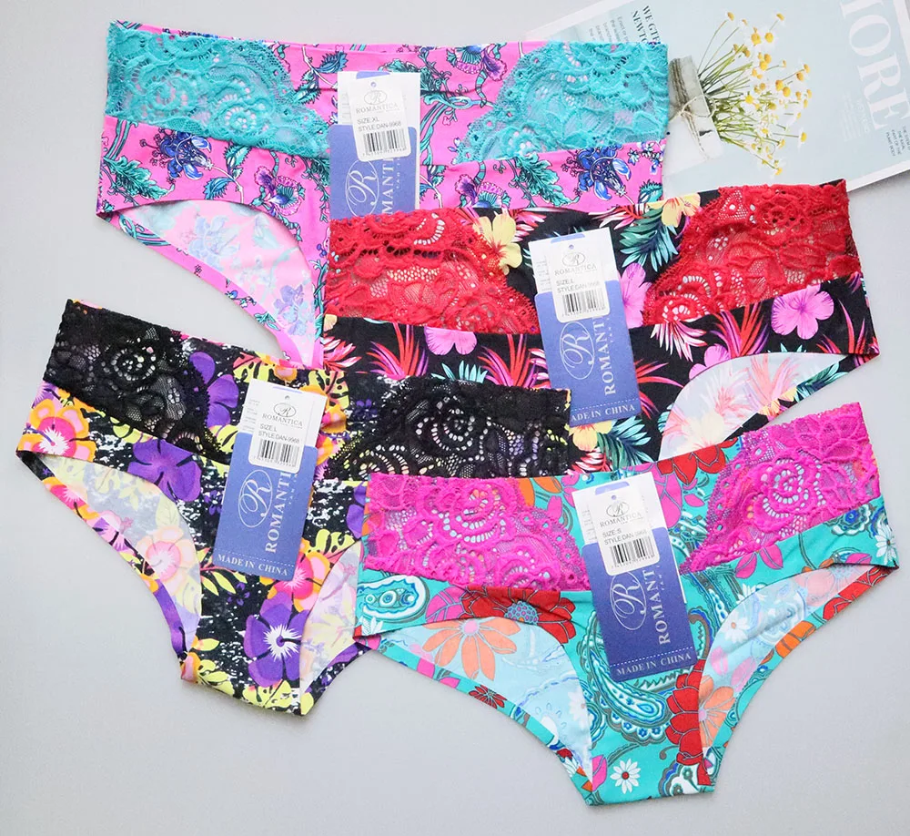 New Style Hot Sale Panty Seamless Print Nylon Briefs Sustainable Lady