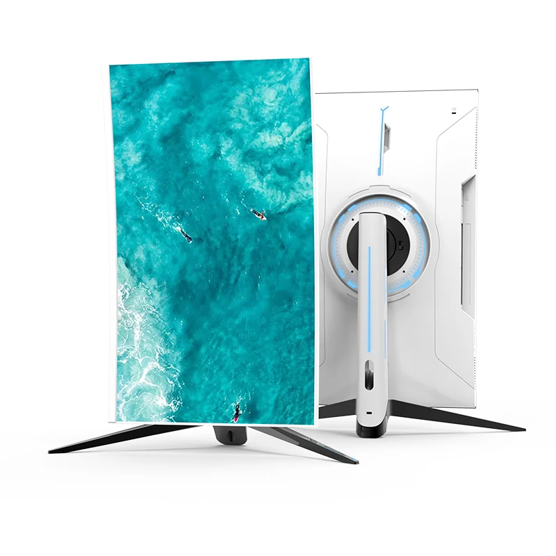 27-inch 1440p 165Hz IPS monitor on a dual-monitor desk setup with laptop and mechanical keyboard