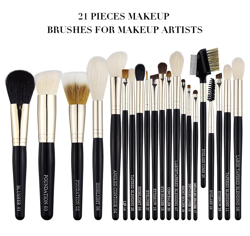 Beili Professional Makeup Cosmetic Brush Black 21pcs Makeup Brushes