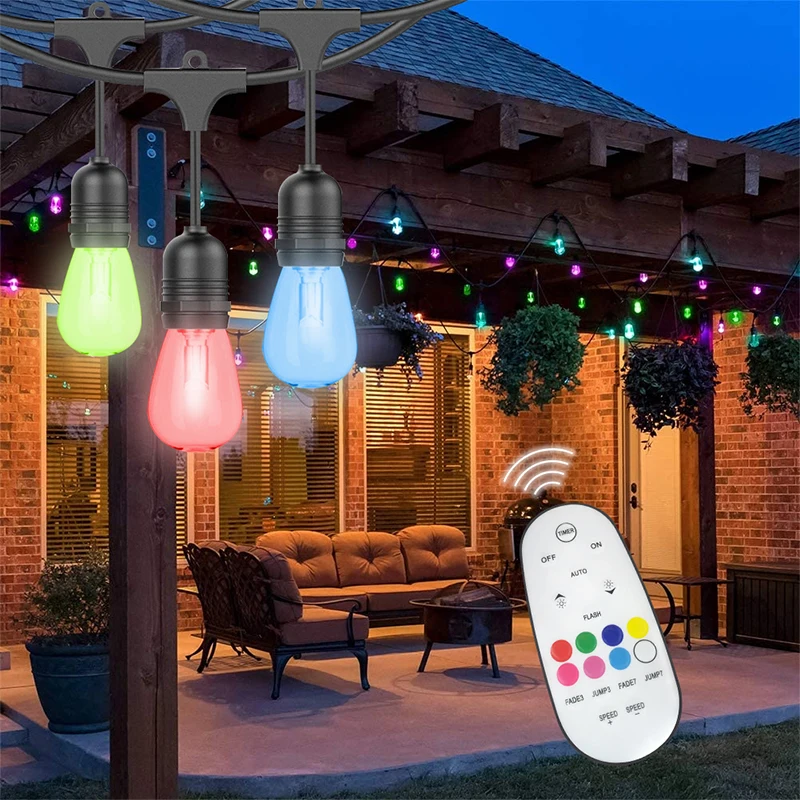 Festoon lights E27 base outdoor fairy christmas decoration night lights solar string lights for yard garden