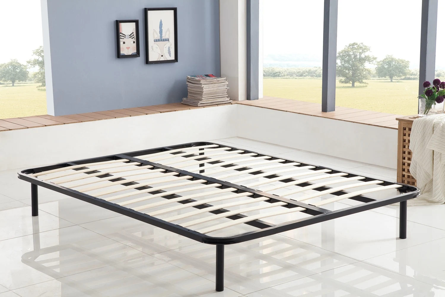 Wooden Slat Bed Base Queen Size Steel Bed Frame Buy Queen Size Bed