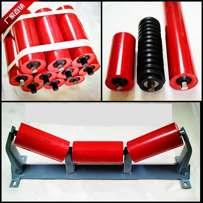 heavy duty carrier small size diameter trough nylon idler steel idler price mining rubber coated conveyor belt roller