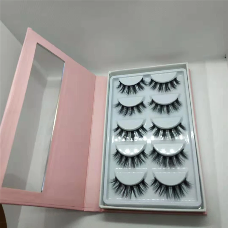 New arrival 3d 5d 6d mink eyelash package boxes 5 pairs per pack lash books for wholesale