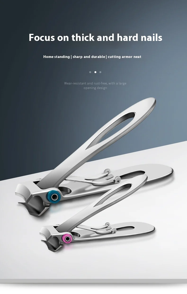 Industrial Grade Large Opening Nail Clipper Die-Cast Design Stainless Steel Adult Clippers OEM Cutting Thick Hard Toenails