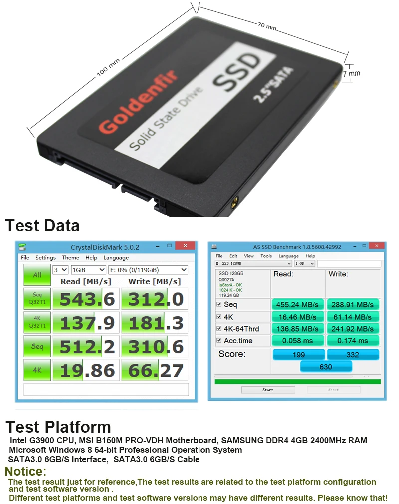 Goldenfir SATAIII SSD 120GB 128GB 240GB 256GB 360GB 480GB 500GB 512GB 720GB 960GB 1TB 2TB 4TBSolid State Drive SSD From manufact