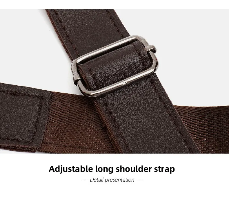 For Amazon Fashionable PU Men's Ladies Outdoor Shoulder Bag Retro Strap Underarm Satchel Zipper Multifunctional Mobile Phone Bag