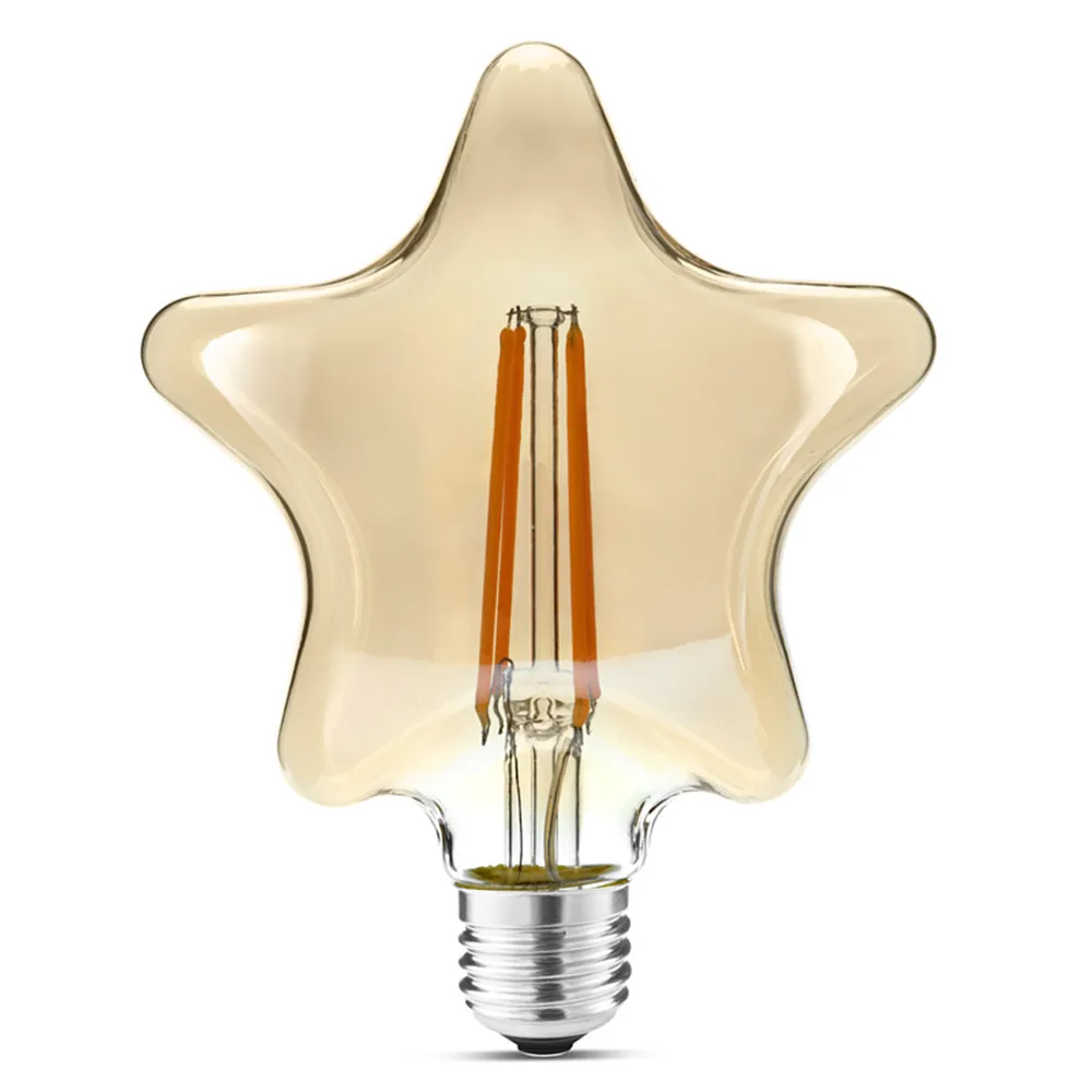 Five Pointed Star Edison LED Filament Bulb AC 220V 240V 3000K 800lm
