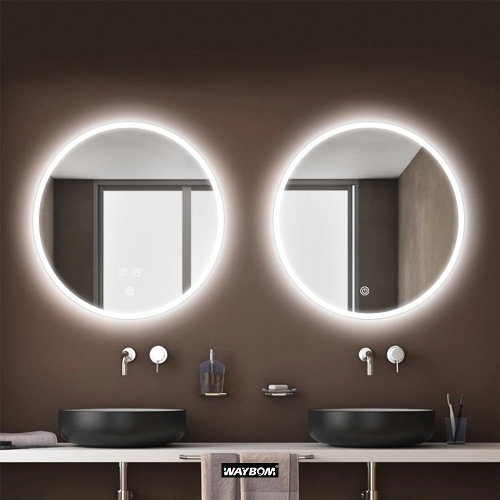 WAYBOM Elegant Contemporary Low Profile Design Wall Decorative Mounted Lighted Vanity Mirror With LED Lighted