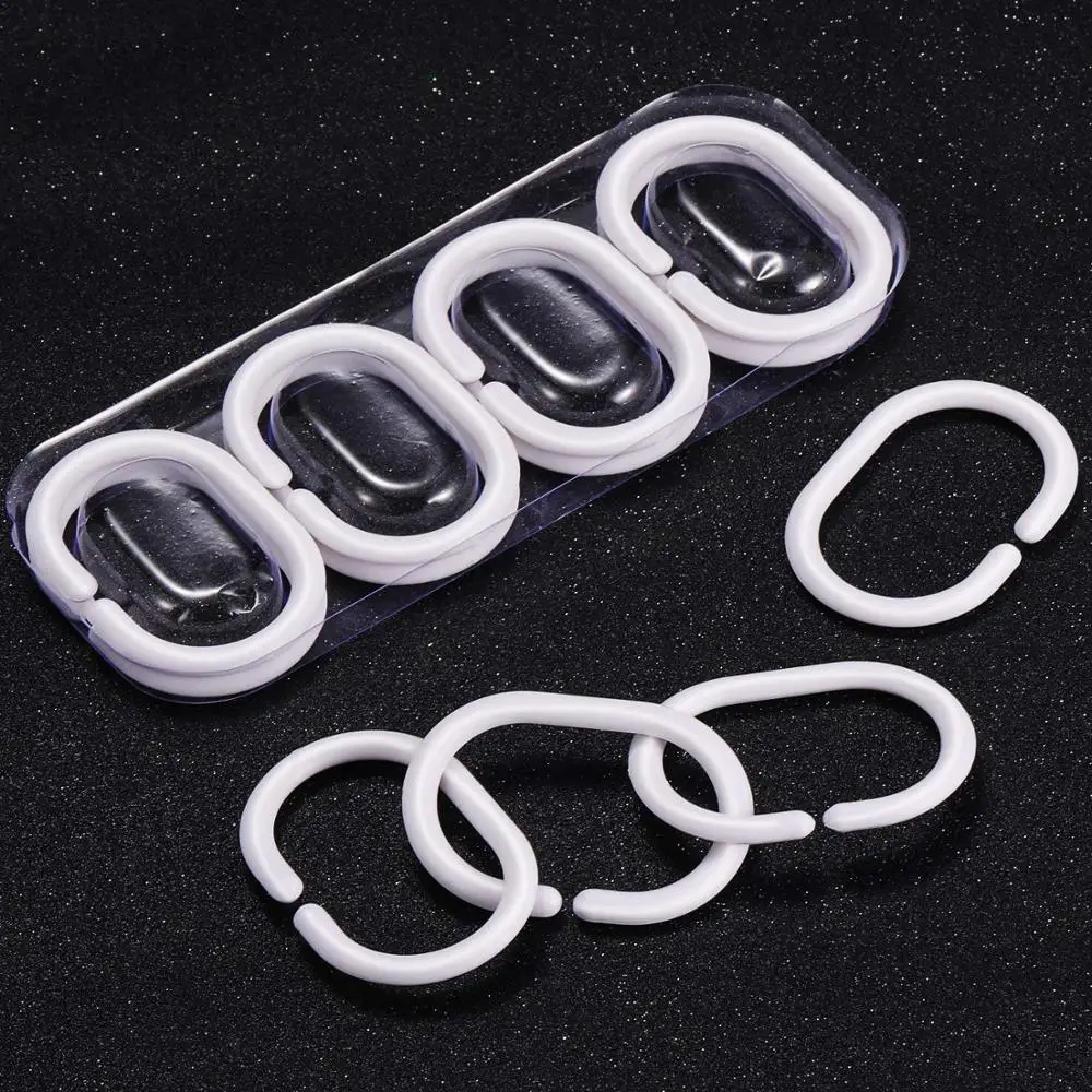 Cshaped Oval Good Elasticity Double Plastic Shower Curtain Hooks