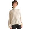 super september free sample Women Wear Thick Woolen Sweater High Collar Striped Loose Pullover Long Sleeve Knitted Sweater
