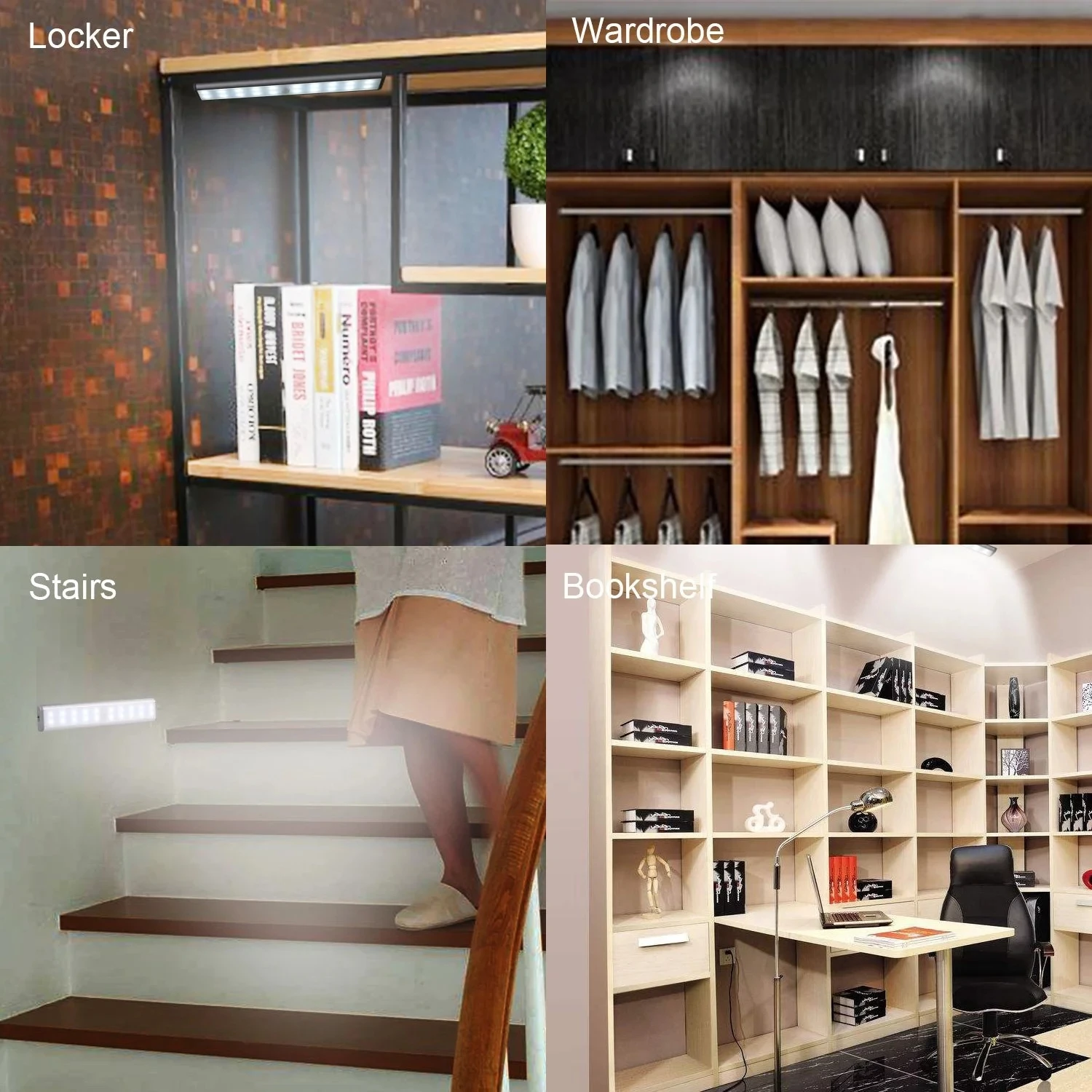 Usb Charging 30 Led Remote Control PIR Motion Sensor Wireless Under Cabinet Closet Cupboard Shelf Night Lights