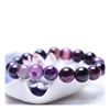 Crystal Agate Stone Bracelet Natural Crystal Hand String National Wind Buddhist Beads Hand String Sells Natural Purple Jade