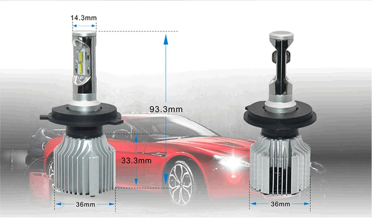 不同的汽车选择不同的led灯泡: led灯泡可用型号: hi/ lo beam: h4
