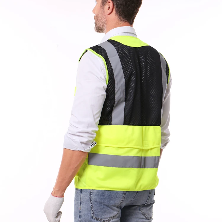 Custom Color Utility Multi Pocket Security Hi Vis Mesh Reflective Saftey Vests For Men - Buy ...