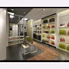 Commercial wall furniture for bag shop table and shelf display shoe store cabinet with metal frame