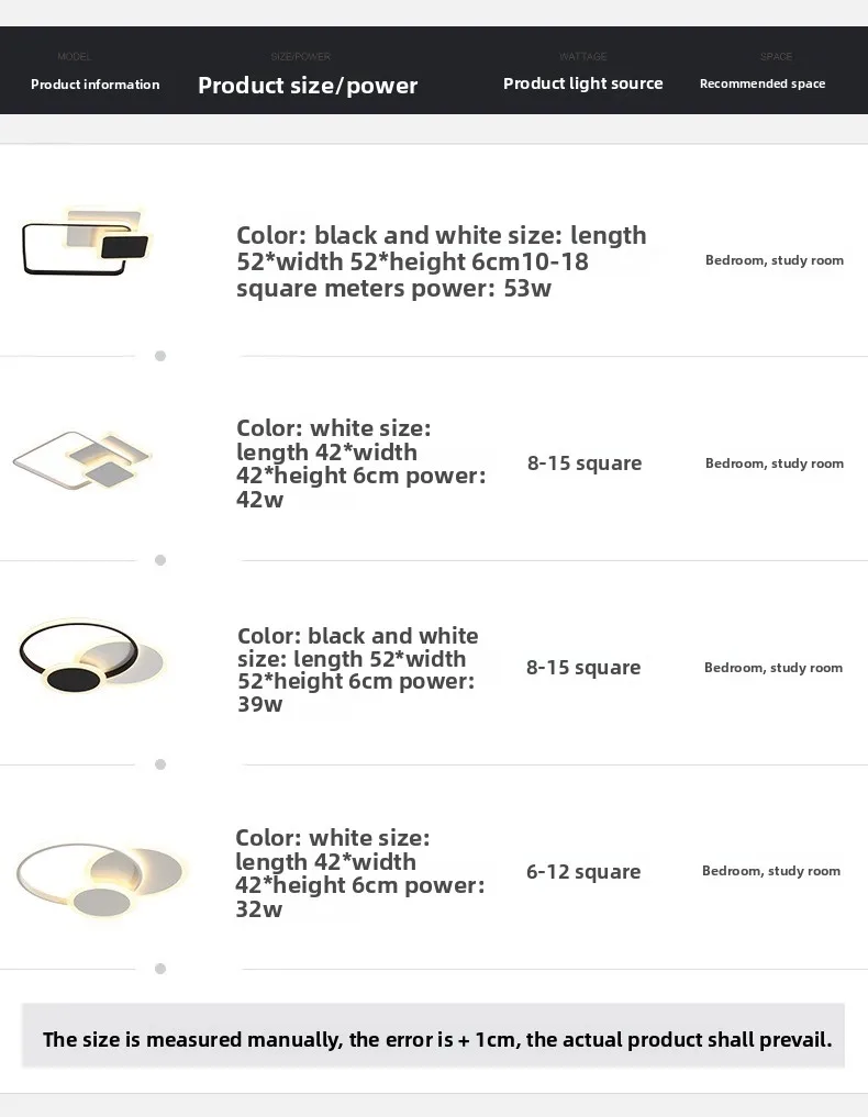 product luxury led ceiling light 6000k cct cozy simple modern design with iron base for bedroom childrens living room ac ip44 acrylic540-13