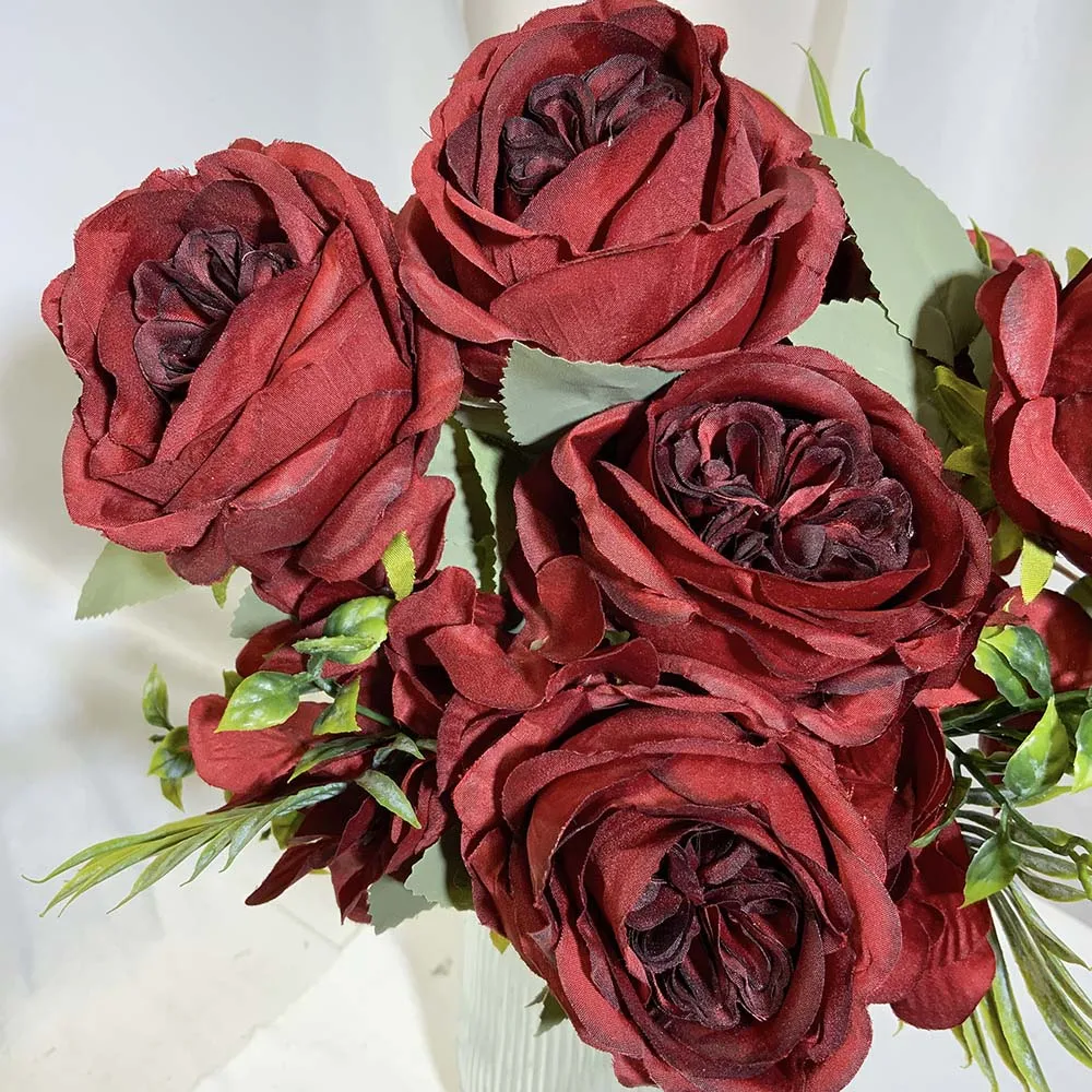 Berserk Valentine's Day 9 Heads Rose Flowers Artificial Flowers Rose ...