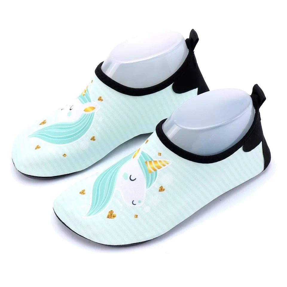 INTERESTPRINT Mens Barefoot Aqua Shoes Cute Watercolor Unicorn Pattern Barefoot Water Socks 
