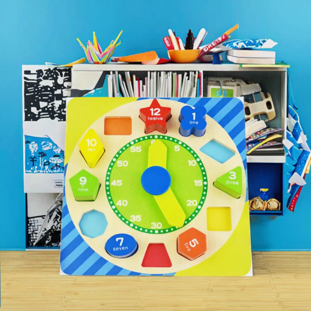 Children's Wooden Digital Clock Busy Board Toy Box Educational Tool for ...