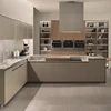Solid Wood Modern Design ISO9001 Certificate Modular Kitchen Cabinets For Villa