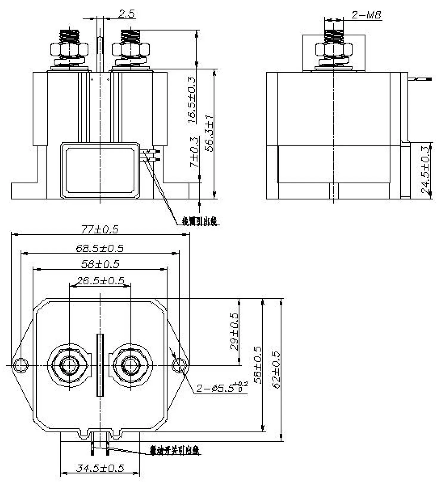 G200H DCNLEV200 GV220 200A 1NO DC EV Relay 12V to 750V or 900V DC Contact 12Vdc 24Vdc Coil 200A High Voltage DC Contactor