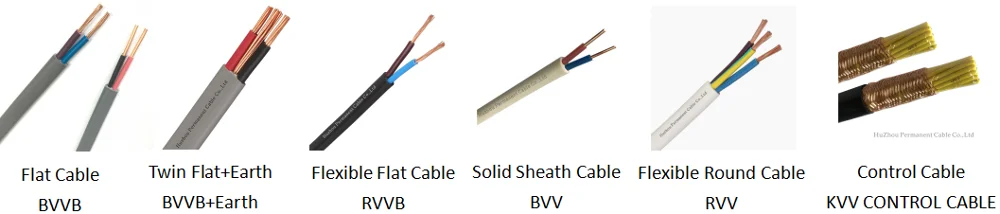 Soft Flat Sheath Cable 2/3 Cores Flexible Flat Rvvb Flexible Flat Wire ...