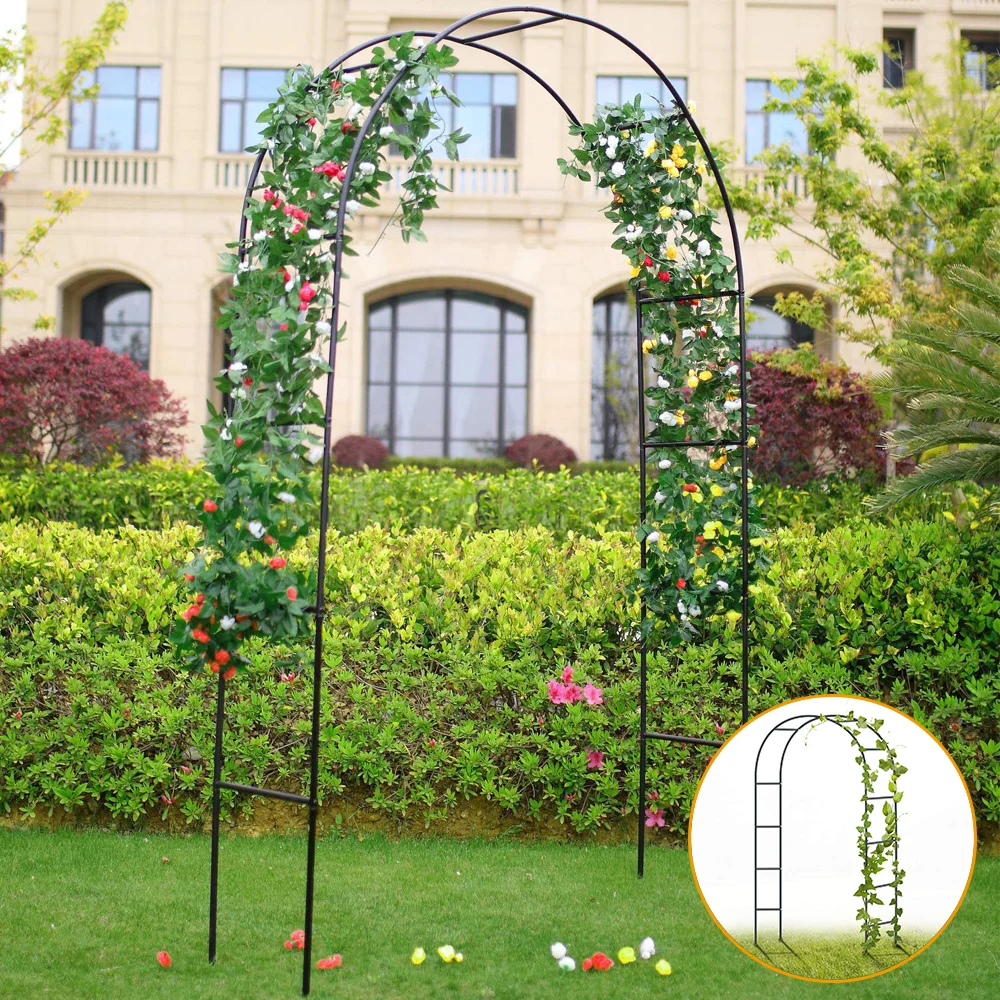 Outdoor & Wedding Metal Garden Arch With Gate For Plants Climbing - Buy