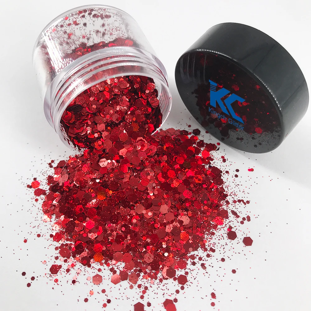 Red Colors Glitter Festival Face Chunky Glitter Party Make Up Bulk