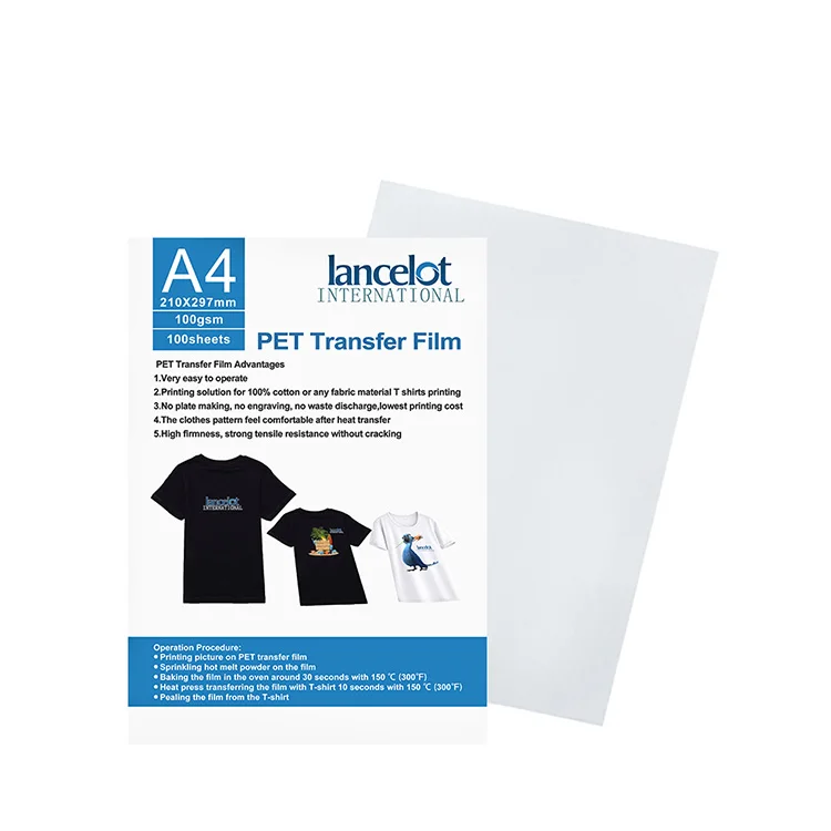 Lancelot Manufacturer Double-Sided Cold Tearing A3/ A4 /Roll Size Heat Transfer DTF Pet Film