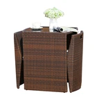 야외 정원 등나무 가구 테이블과 의자 위커 파티오 소파 세트 등나무 레저 쿠션 정원 세트 사이드 테이블