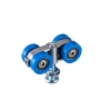 delicate glass door roller of blue wheels for office or hotel self-adjustment No maintenance roller flexible hardware fittings